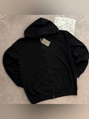 Balenciaga Black Hooded Zip Jacket